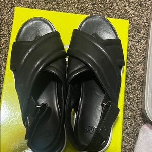 UGG Black Cross-Strap Sandals